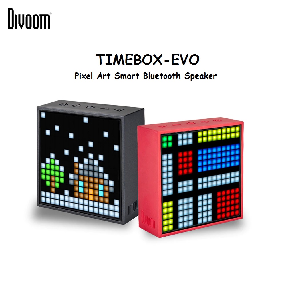 DIVOOM TimeBox-EVO - Portable Bluetooth Speaker Pixel Art LED Display