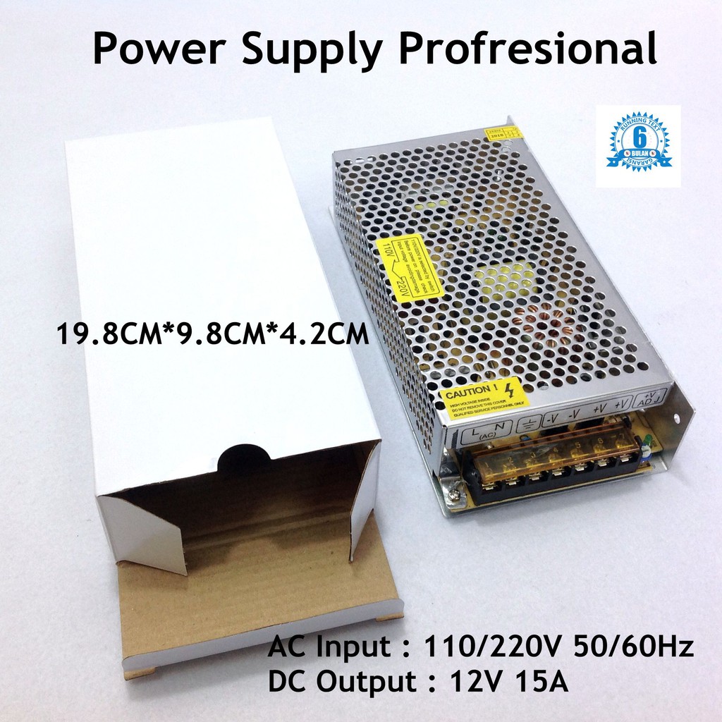 Power Supply Cctv 12v 15a Adaptor Lampu LED