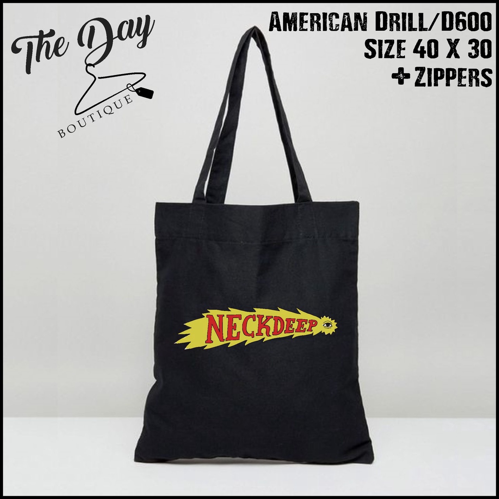 Tote Bag Band Neckdeep Resleting | TAS TOTE BAG NECK DEEP PRIA DAN WANITA TAS JINJING TOTE BAG Band 