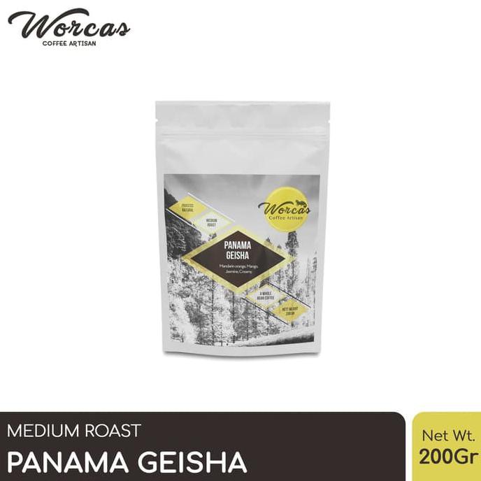 

WORCAS Arabica Panama Geisha "Natural" 200gr - Medium Roasted Coffee - KOPI BIJI