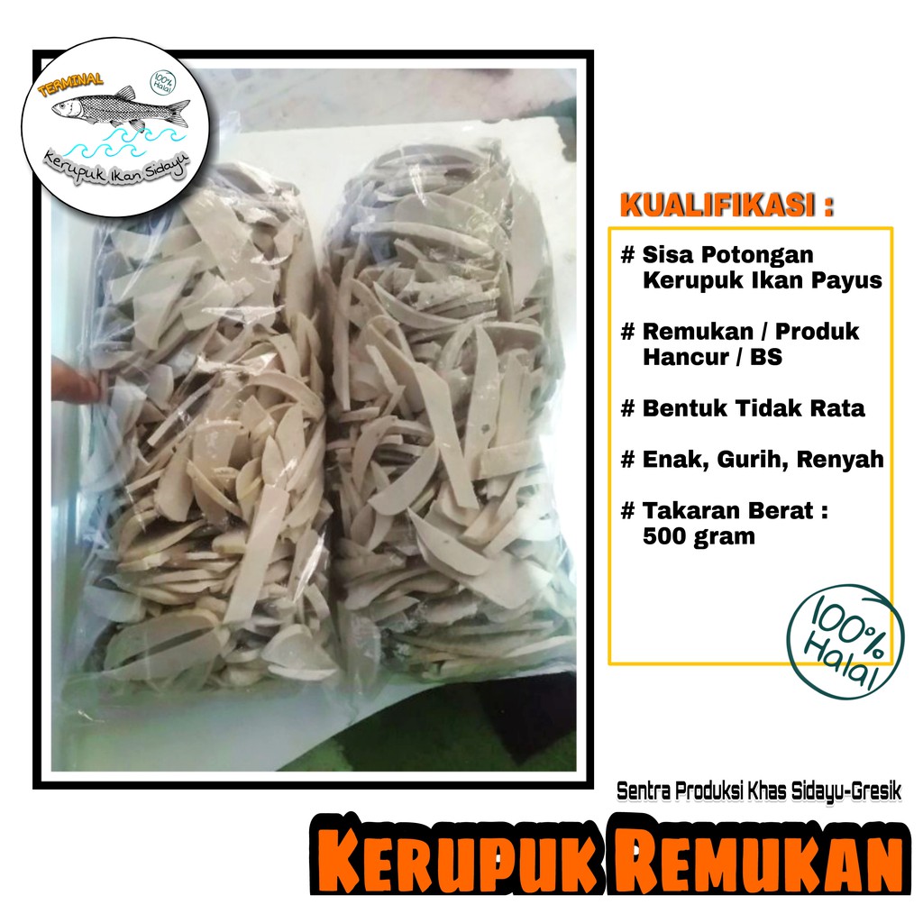 KERUPUK IKAN Payus Remukan | BS an Mentah Khas Sidayu