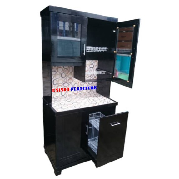 LEMARI DAPUR RAK PIRING KAYU KITCHEN SET 2 PINTU