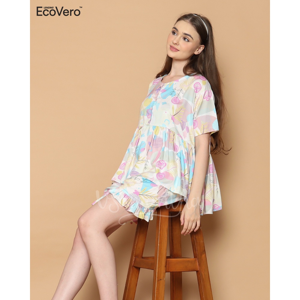 Pajamas/Piyama One Set Ecovero Ruffle Yoshi