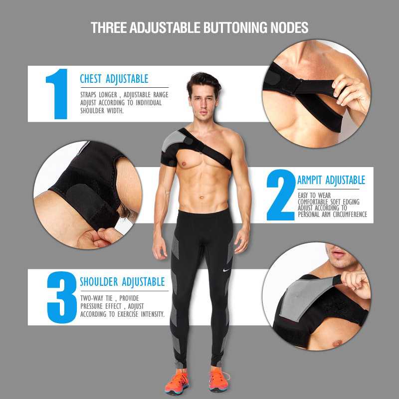 Shoulder Support Brace Guard Wrap Belt Fitness / Penyangga Penopang Penahan Bahu Tangan Kanan Kiri Cedera Patah Tulang Bungkuk Pasca Operasi Shoulder Olahraga Pria Wanita / Deker Pelindung Bahu Tangan Cedera Olahraga Kanan Bulutangkis Gym Futsal Lp Ninja