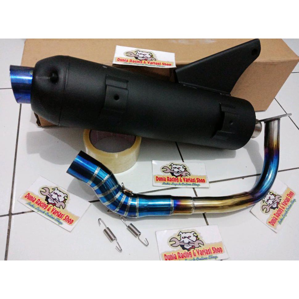 Terlaris Knalpot Tsukigi Vario 110 Karbu-Vario 110 Techno Leher Blue Biru Corong Blue