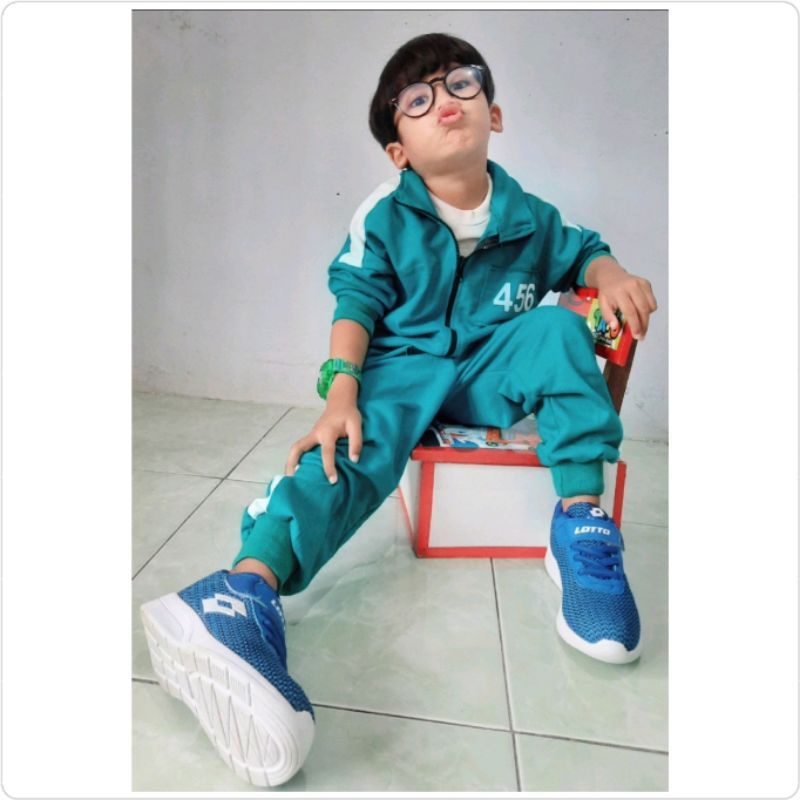 SETELAN ANAK LAKI LAKI/SETELAN SQUID GAME/LENGAN PANJANG /CELANA PANJANG/BAJU OLAH RAGA ANAK/UNTUK USIA 3 TAHUN - 8 TAHUN/COD