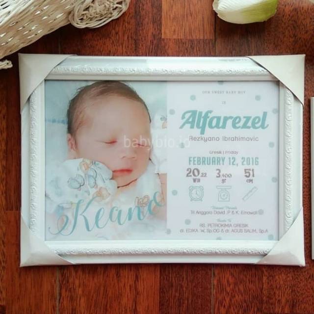 Frame biodata bayi | baby biodata | hiasan dinding | kado bayi