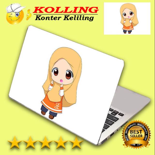 Garskin Laptop kartun muslimah lucu Skin Laptop Stiker Laptop