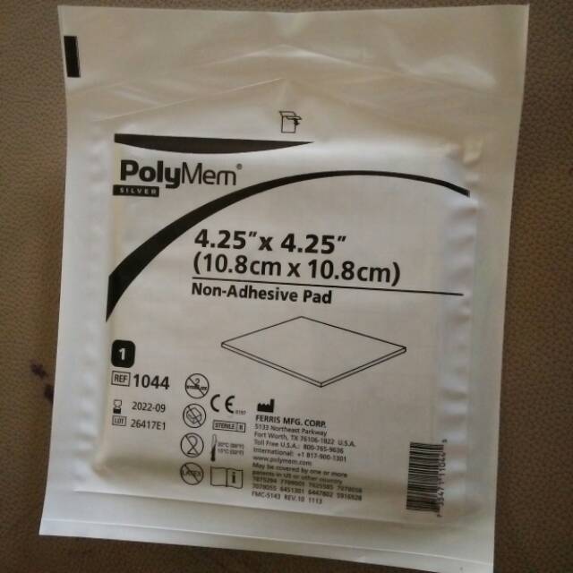 polymem silver 10.8 x 10.8 cm non adhesive untuk luka infeksi