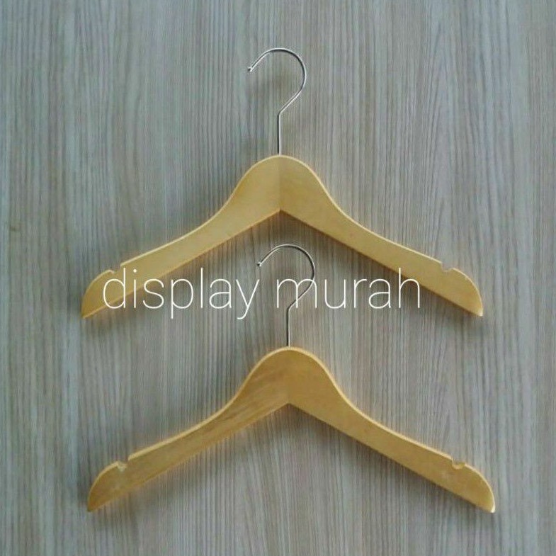 Hanger Kayu Natural Anak / Baby Gantungan Baju Estetik  Hanger Wood-BH