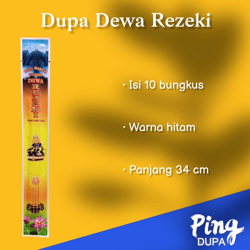 Per Slop Dupa Dewa Rejeki Rezeki Fortune God isi 10 Bungkus Hio Warna hitam