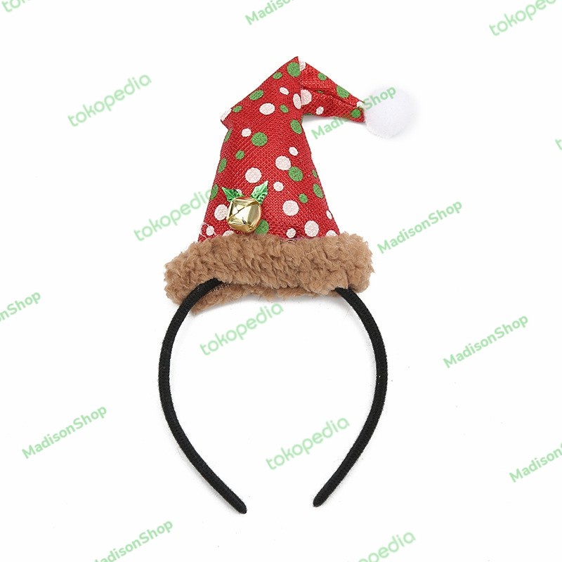 Bando Natal Topi Santa Murah Aksesories Rambut Cosplay Pesta Natal