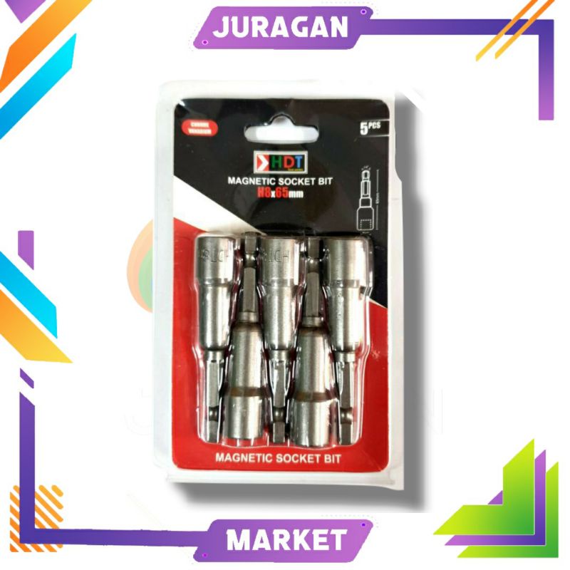 HDT Mata Bor Baut Roofing Baja Ringan H8 x 42 mm Socket Bit - 1 Set