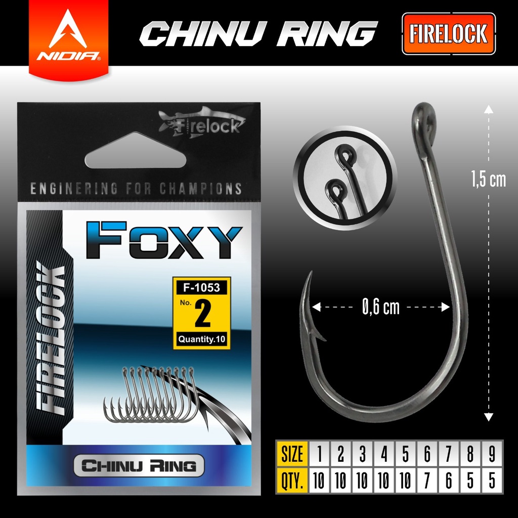 Kail Pancing Chinu 1053 Firelock Foxy Series Besar-FOXY 1053 No 2