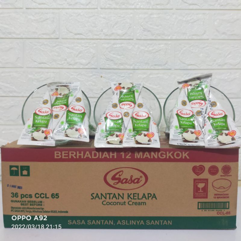 

Santan Sasa 65ml isi 9pcs free Mangkok 3