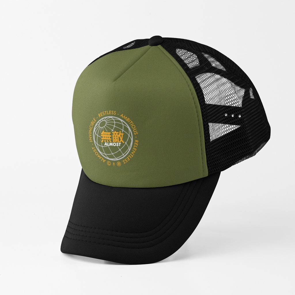 Almost Studio - Topi Trucker - Sphere - Black Green