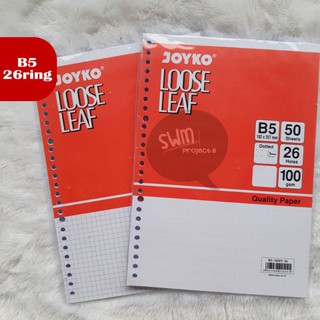 B5 26ring isi binder refill loose leaf kertas  file 