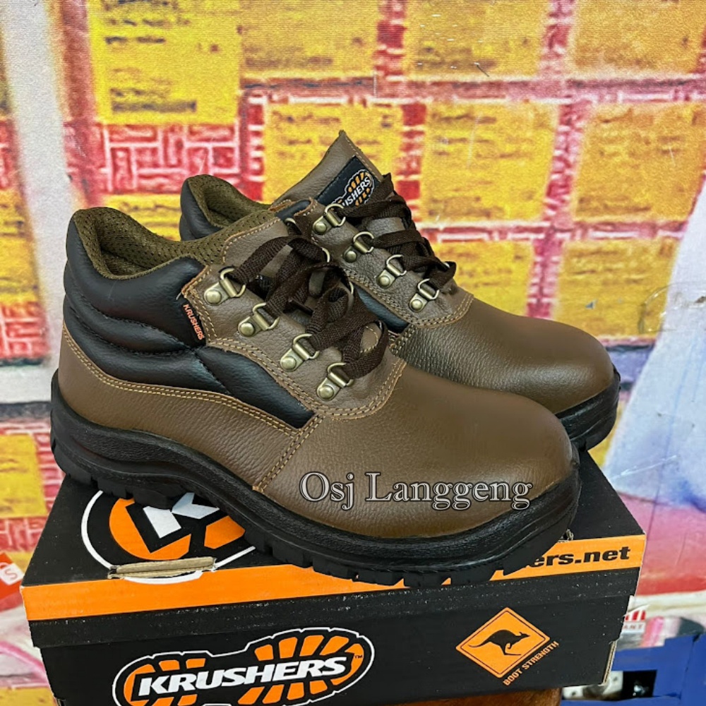 Sepatu Safety Shoes Krushers Florida Brown / Krusher Cokelat Murah Original