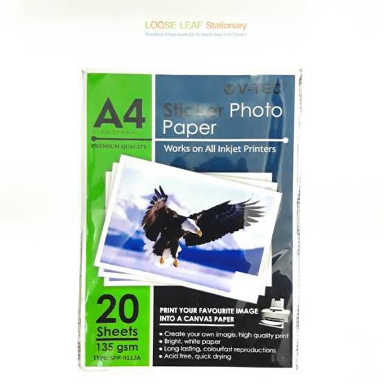 

Sticker Photo V-TEC A4 135 gsm Isi 20 Lembar