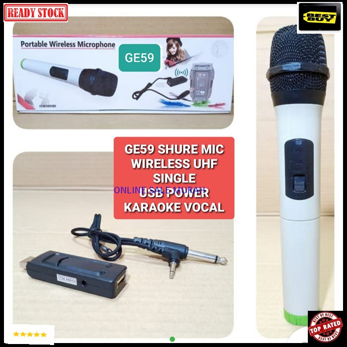 G59 Shure mic microphone mikrophone wireles wireless uhf single profesional pro vocal vokal Handheld TUNGGAL mikrofon karaoke audio sound system panggung dj studio G59   BISA DIGUNAKAN SEGALA JENIS AUDIO  BISA JG BUAT YOUTUBER TINGGAL BELI SPLITTER NYA AJ