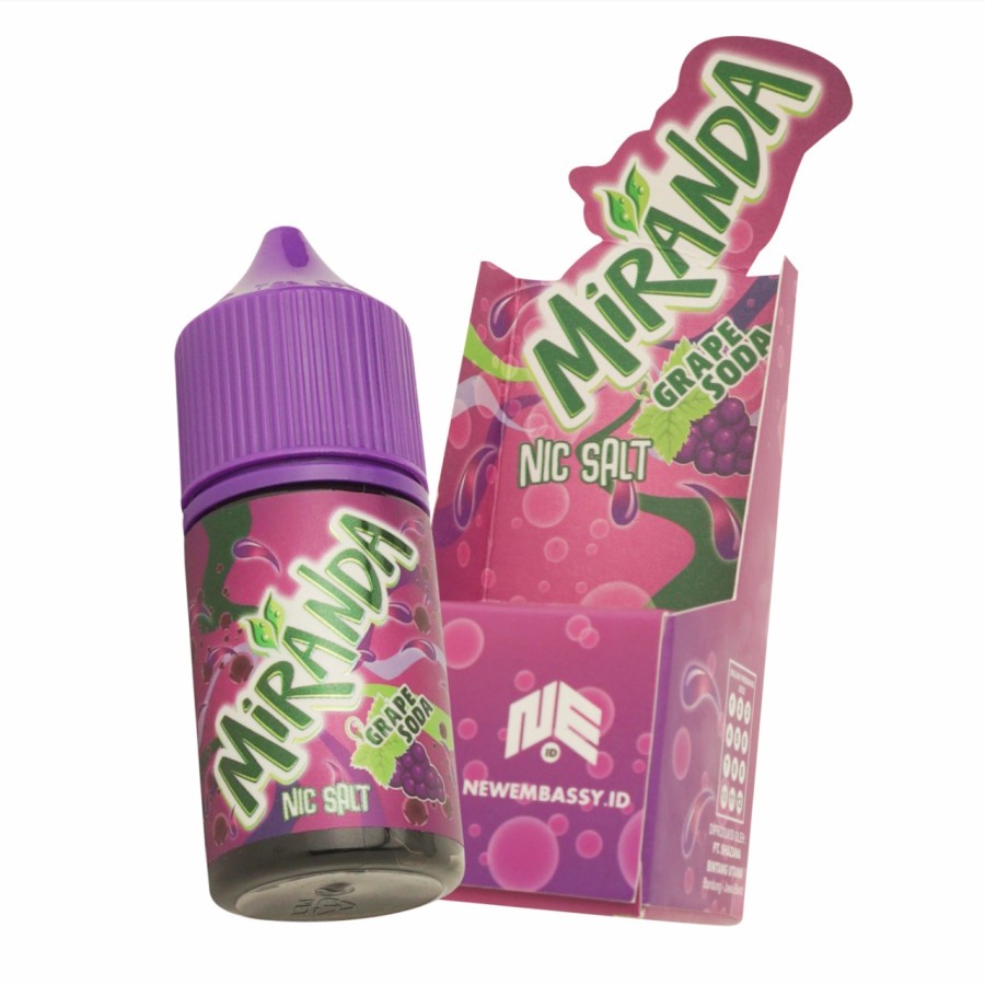 MIRANDA SALT NIC LIQUID NEW AUTHENTIC MIRANDA LIQUID GRAPE SODA 30ML 30MG