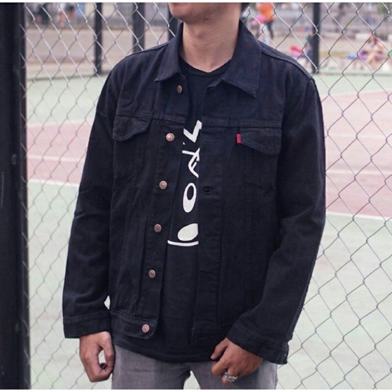 Jaket Jeans Hitam Unisex Oversize Premium Quality