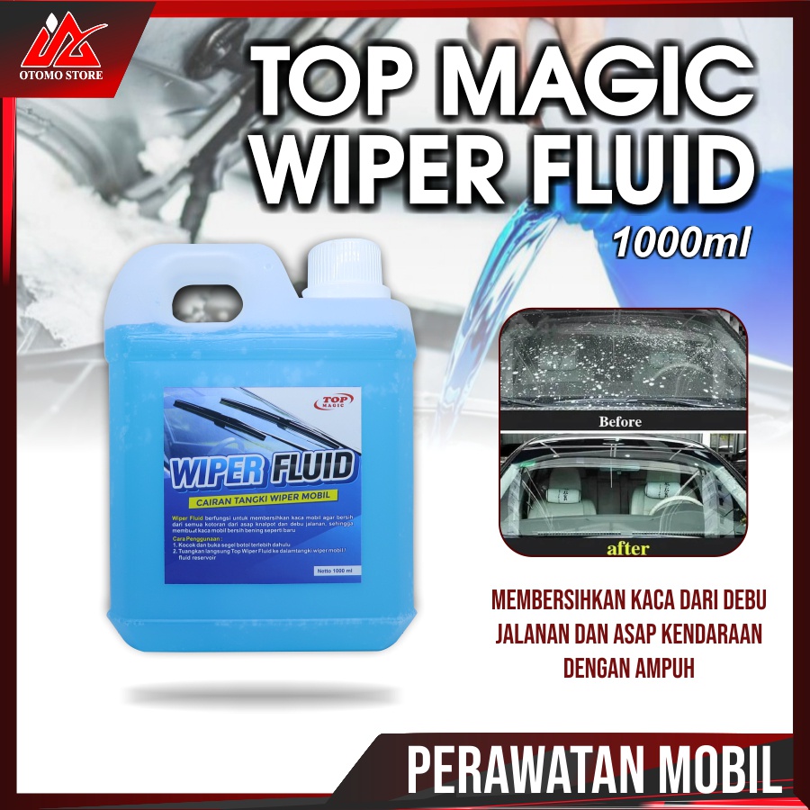 TOP WIPER FLUID 500 ML / 1 LITER Cairan Pembersih Kaca Mobil Anti Jamur dan Debu Sabun Wiper Anti Buram Kaca Mobil