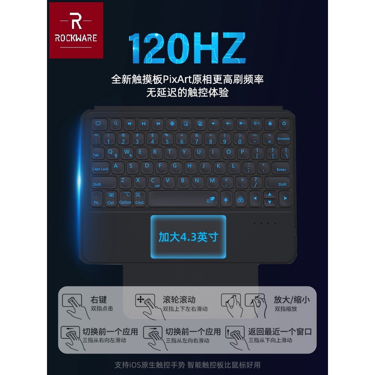 AKN88 - ROCKWARE X15-102 - Wireless Keyboard Case for iPad 10.2 (2019-2021)