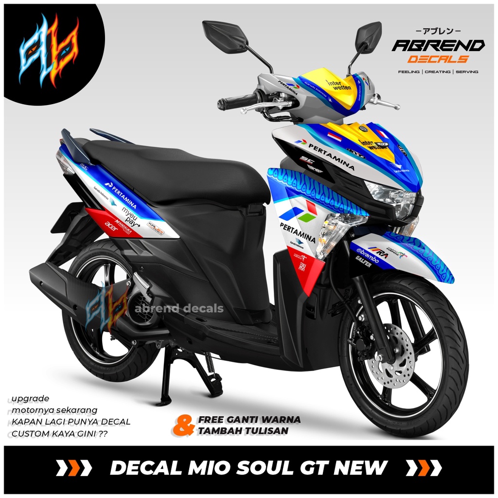 DECAL FULLBODY YAMAHA MIO SOUL GT NEW FACELIFT MANDALIKA / STIKER MOTOR VARIASI / MIO SOUL GT NEW