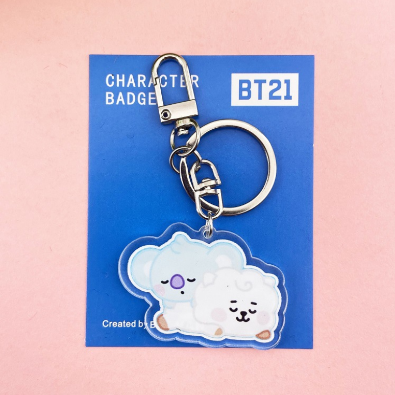 KPOP BTS BT21 TATA COOKY CHIMMY Cartoon Acrylic Keychain
