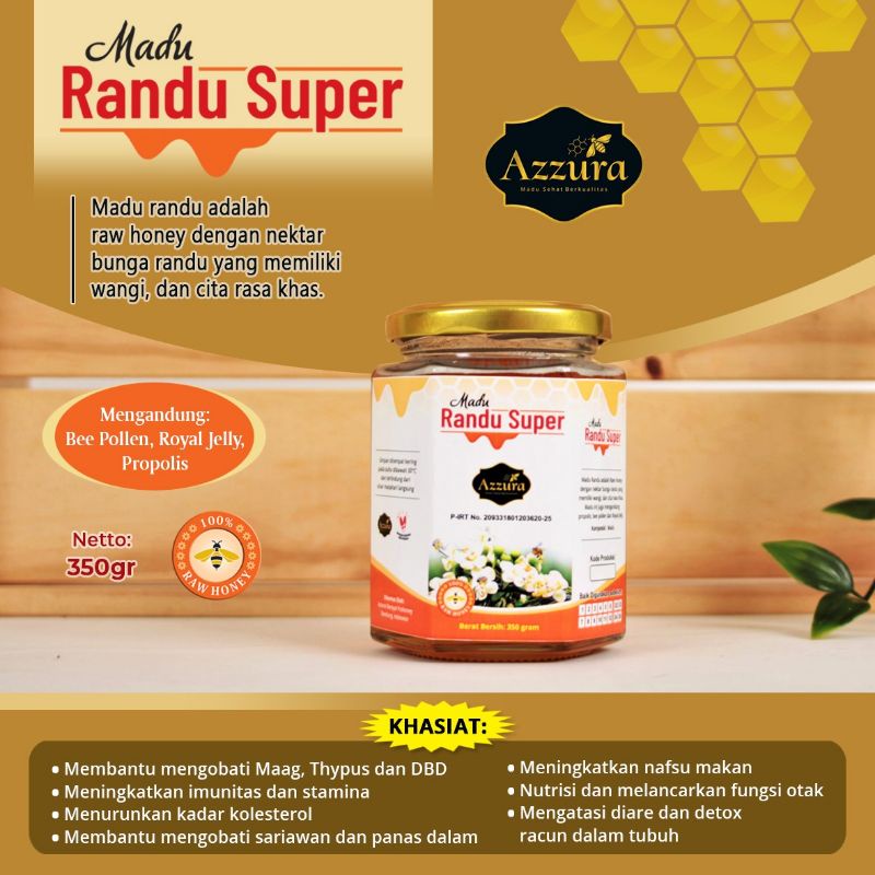 

Madu Azzura Randu Super 350 Gram