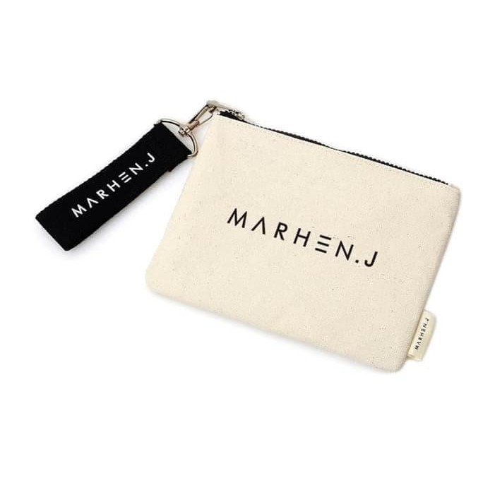 Marhen J Tini Pouch canvas korea original bag tas komestik kecil brand - Putih |ORIGINAL KUALITAS