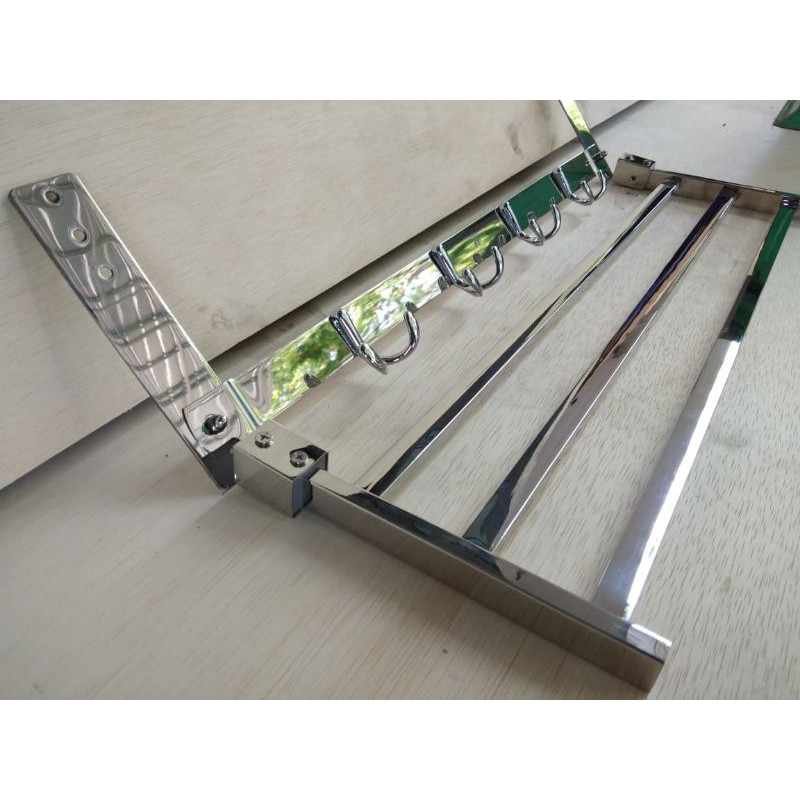 RAK HANDUK 3 SUSUN + GANTUNGAN BAJU 4 BARIS/RAK GANTUNGAN HANDUK BAJU CELANA PAKAIAN KAMAR MANDI