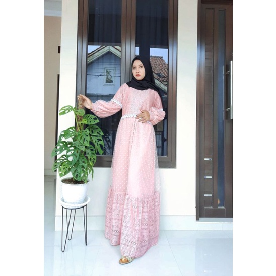 GAMIS TASYA LD 90 100 110  / DRES KONDANGAN / SERAGAM / DRESS BRUKAT