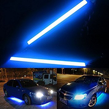 LAMPU DRL PLASMA LED COB 17CM PUTIH/BIRU DEPAN MOTOR MOBIL SEPASANG