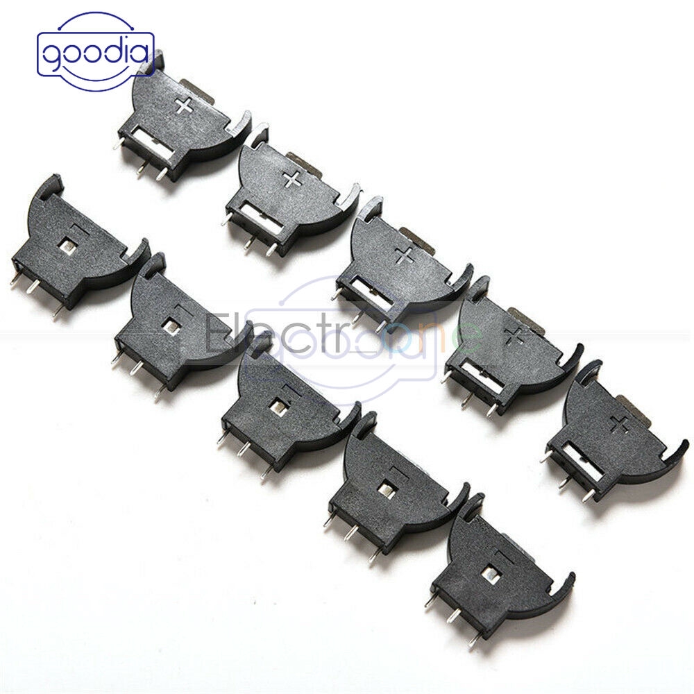 [IN STOCK/COD] 1/10Pcs CR2032 Cell Button Lithium Battery Holder Sockets Case Black Plastic