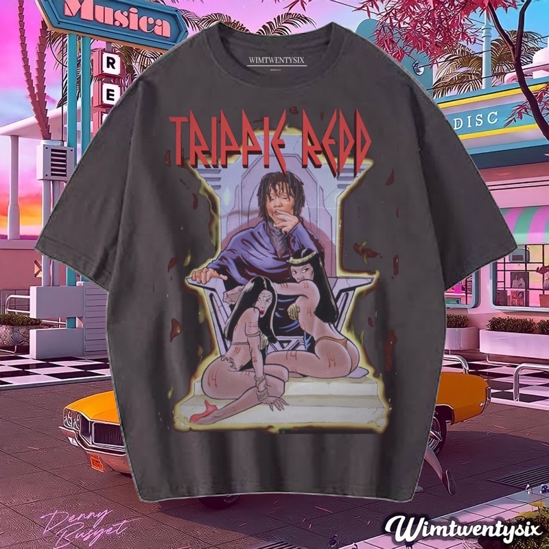 KAOS TRIPPIE REDD LOVE SCARS VINTAGE TEE (OVERSIZE DARK GREY T-SHIRT)