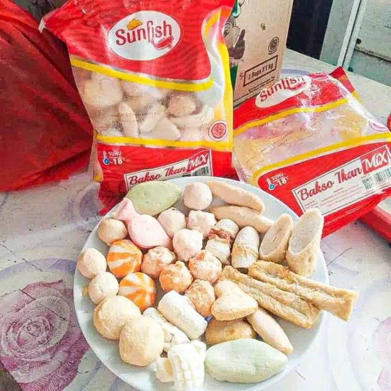 Sunfish Bakso Ikan Mix 500gr/Seafood 500gr/Sunfish mix Seafood/Baso Sunfish mix