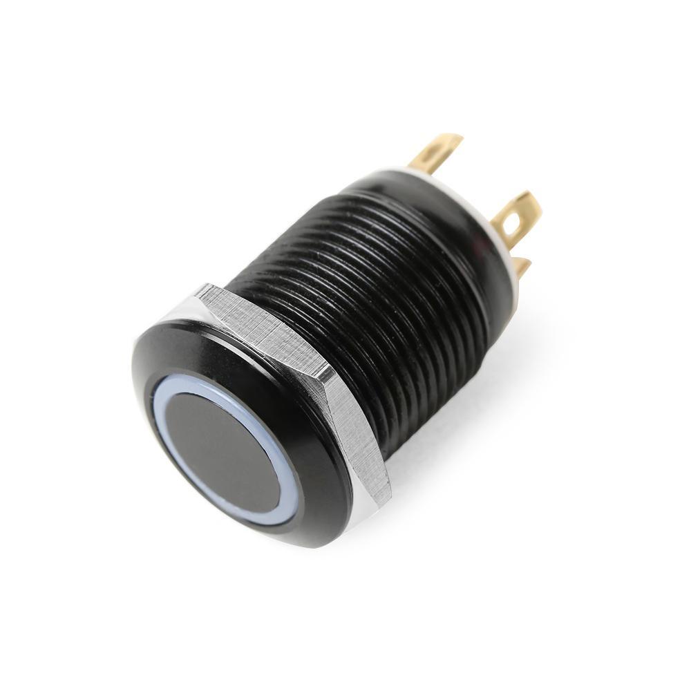 Suyo 12mm Push Button Gadget 12V 4Pin Saklar Momentary Hitam