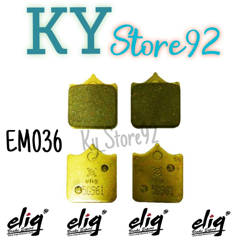 ELIG Kampas Rem Depan Elig EM036  Brembo 4 Piston Motard Axial Caliper P4 34 ( XA32950 ) & Benelli B
