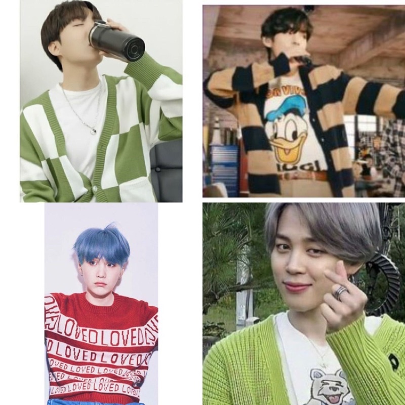 BISA COD| Ready Cardigan sweater rajut Jimin suga taehyung jhope