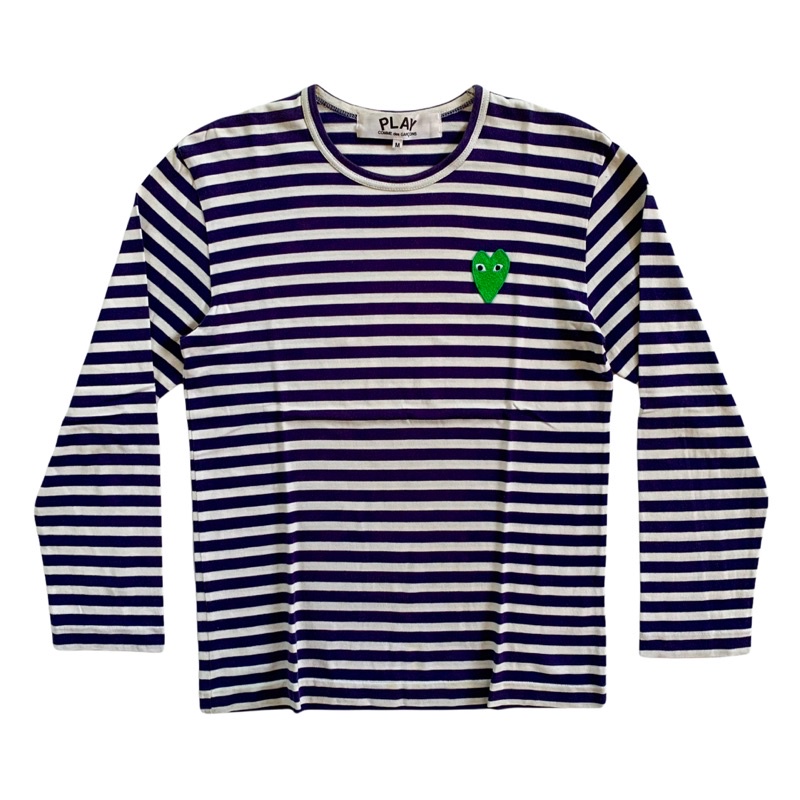 CDG PLAY STRIPE NAVY LONGSLEEVE