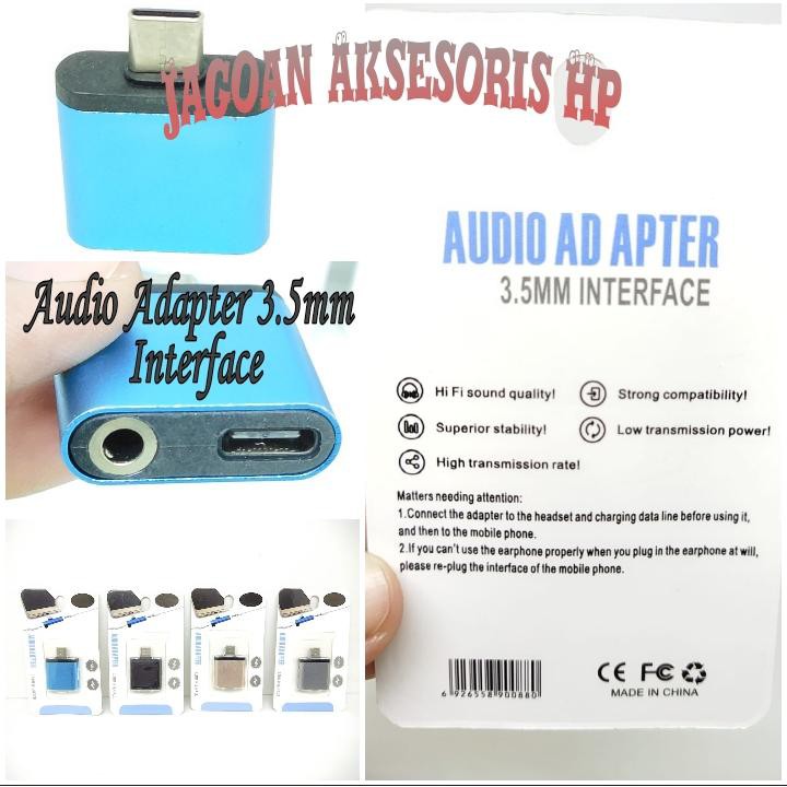 Spliter Audio Adapter Type C Konverter Tipe C ke Lubang Headset 3.5mm