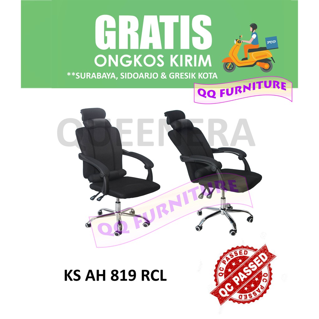  Kursi kantor reclining  merk Queenera tipe KS AH 819 RCL 