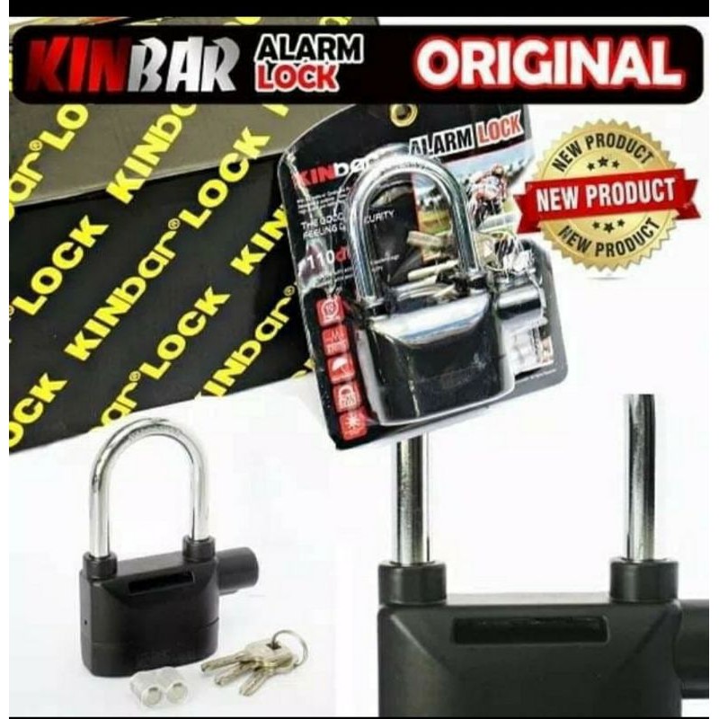 [400gr] Gembok Alarm Anti Maling Original Alarm Lock Kunci Gembok Alarm