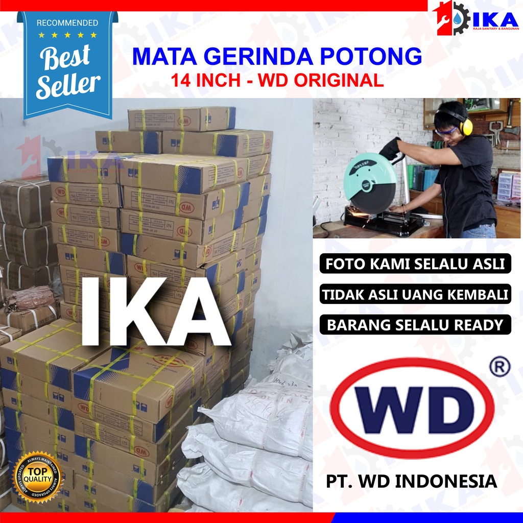 Batu Gerinda Potong WD 14 inch /Cutting Wheel WD 14 inch / ASLI 100% GARANSI UANG KEMBALI JIKA PALSU