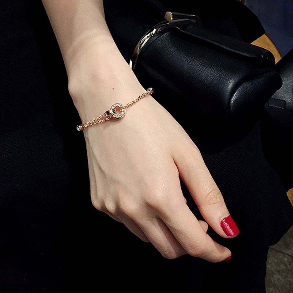 【COD Tangding】Double Circle Round Bracelet Korea Fashion Style Jewellery Accessory