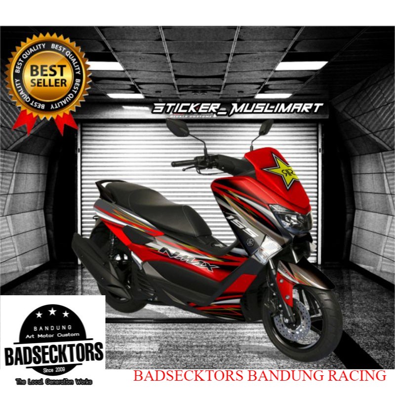 Decal Nmax 155 old Rockstar full body merah putih keren