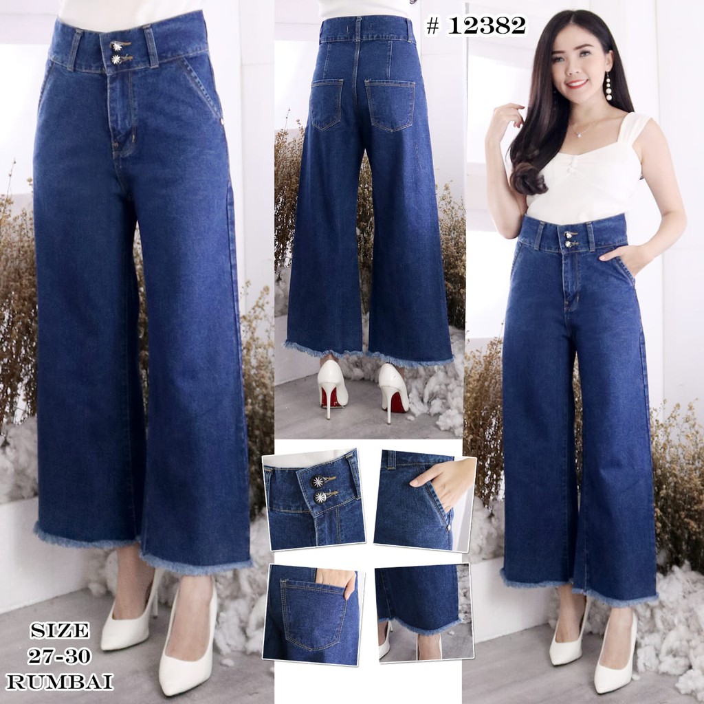 Celana Jeans Kulot kancing 2