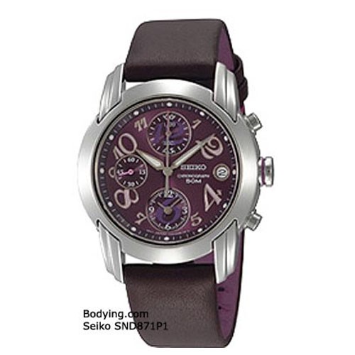 Seiko Ladies SND871P1 Quartz Chrono Black Rubber | Jam Wanita SND871